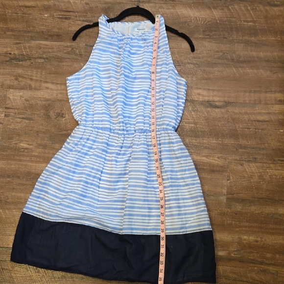 Old Navy 100% Cotton Light Blue & White Sleeveless Summer Dress Size Medium - Picture 9 of 12